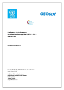 Annex 3: UNRWA Resource Mobilization Strategy 2012
