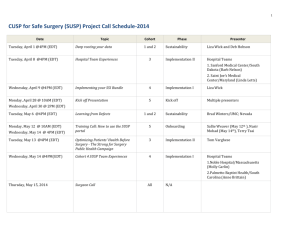 CUSP for Safe Surgery (SUSP) Project Call Schedule-2014