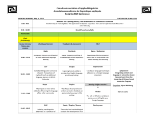 Preliminary-program - Canadian Association of Applied Linguistics