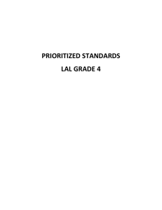 prioritized standards lal grade 4