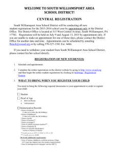 2015 16 CENTRAL REGISTRATION WEBSITE Info