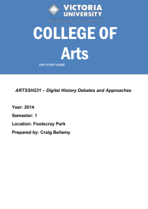 ARTSSH231 – Digital History Debates and Approaches Year: 2014