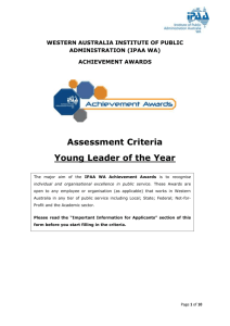 ACHIEVEMENT AWARDS Assessment Criteria Young