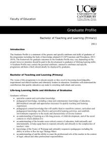Bachelor of Teaching and Learning (Primary)