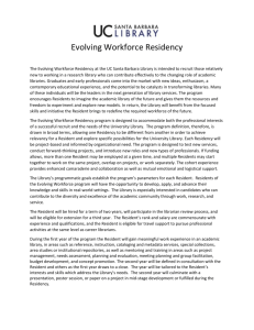 Evolving Workforce Residency Program description