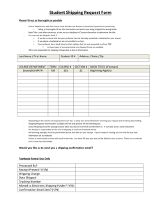 Student Shipping Request Form