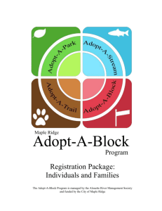 Adopt-A-Block Registration Package (Individuals and Families) – 2015