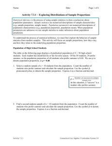 Activity 7.3.1 Exploring Sample Proportions