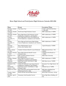Boise High School and North Junior High Orchestra Calendar 2015