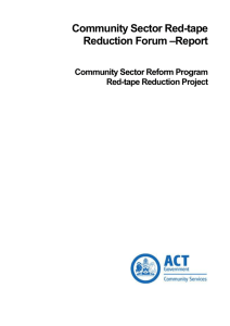 Community Sector Red-tape Reduction Forum