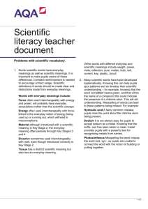 Scientific literacy teacher document