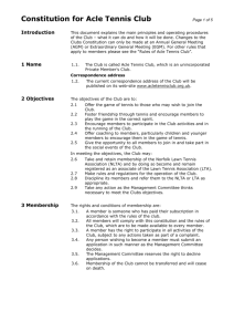 Constitution for Acle Tennis Club