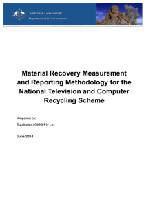 Material Recovery Measurement and Reporting Methodology for the