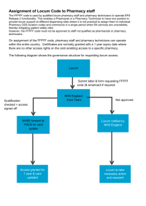 Assignment of Locum Code to Pharmacy staff diagram