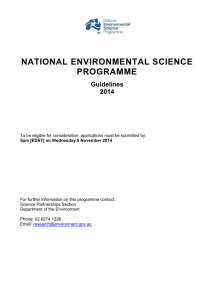 National Environmental Science Programme Guidelines 2014