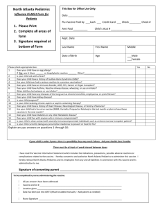 Influenza FluMist (Intranasal) Form for Patients – “LAIV”