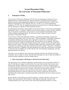 Sexual Misconduct Policy - University of Wisconsin Whitewater