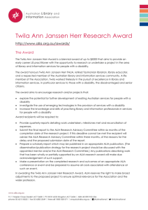 Twila Ann Janssen Herr Research award