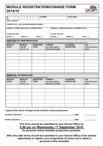 Module Registration Form 2015/16