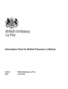 Information Pack for British Prisoners in Bolivia