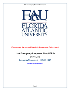 Unit Emergency Response Plan (UERP)