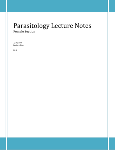 Parasitology Lecture Notes(1)