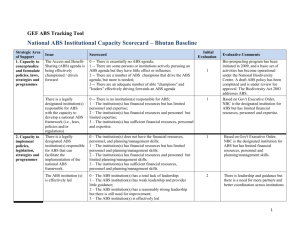 National ABS Institutional Capacity Scorecard - Bhutan