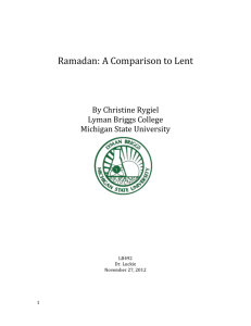 Ramadan: A comparison to Lent