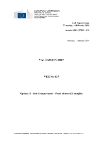 Sub-Groups report – Proof of intra-EU supplies