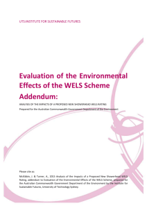 Evaluation of the Environmental Effects of the WELS Scheme