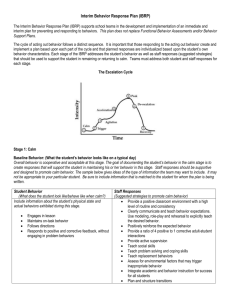 The Interim Behavior Response Plan