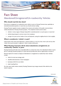 Abandoned Unregistered Un-roadworthy Vehicles Fact Sheet