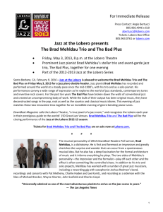 Jazz at the Lobero presents The Brad Mehldau Trio and The Bad Plus