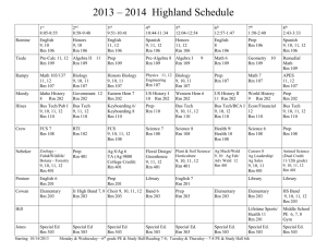 High School Schedule 2013-2014