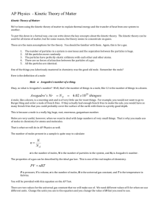 Notes - Kinetic Molecular Theory and Ideal Gases KEY