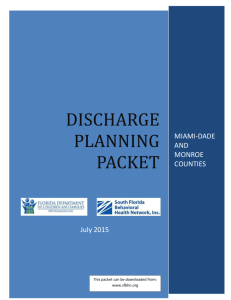 Discharge Planning Packet - South Florida Behavioral Health Network