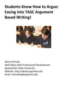 TASC Argumentative Essay Prompt - Adult Basic Skills Professional