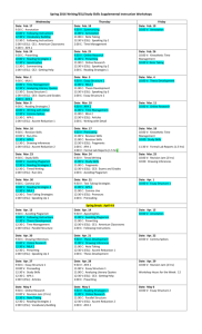 Workshop Schedules