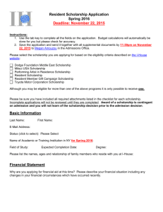 Resident Scholarship Application