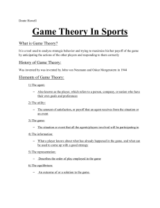Game Theory In Sports Worksheet