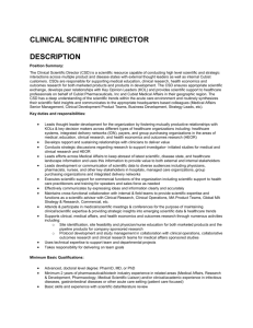 Clinical Scientific Director Description
