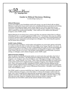 Guide to Ethical Decision-Making by Ashia Bridges, Spring 2012