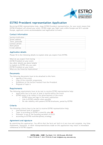 ESTRO President representation Application
