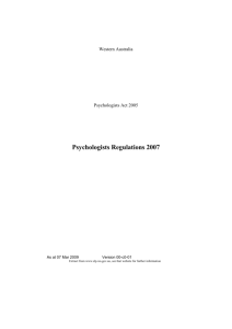Psychologists Regulations 2007 - 00-c0-01