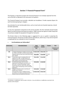 Section 7: Financial Proposal Form