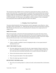 Focus Group Guidelines This document provides guidelines for how