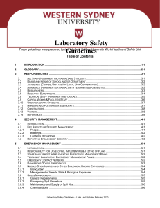 Laboratory Safety Guidelines - University of Western Sydney