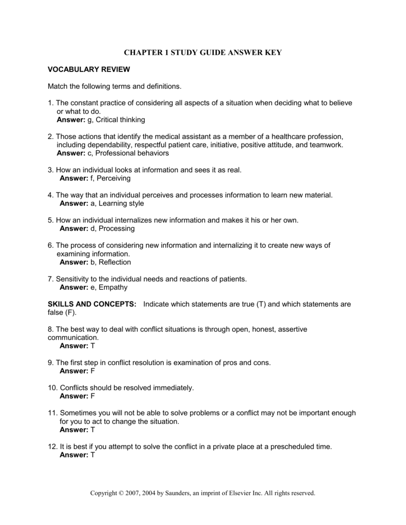 1 Instructor s Resource Manual CHAPTER 1 STUDY GUIDE 1 Instructor s Resource Manual CHAPTER 1 STUDY GUIDE