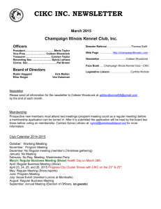 CIKC March 2015 Newsletter - Champaign Illinois Kennel Club