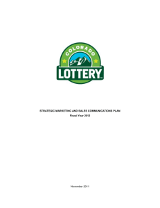 colorado lottery*fy-10 strategic marketing planning outline